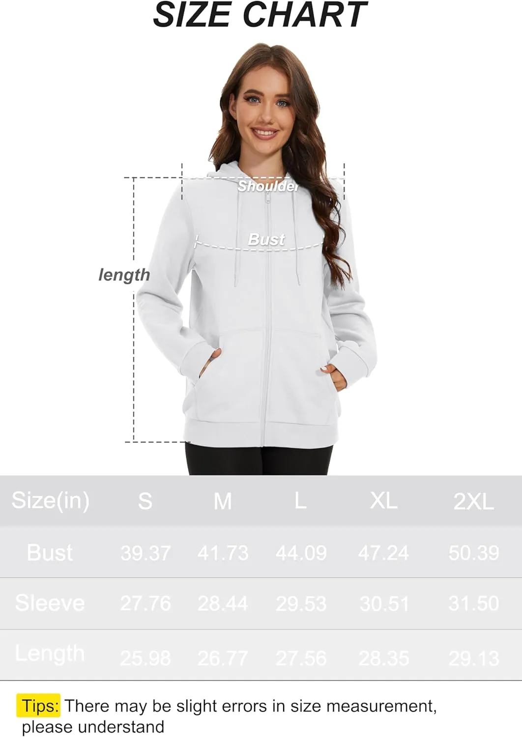MAGCOMSEN Women's Fleece Lined Zip Up Hoodies Casual Hooded Jacket Workout Full Zip Sweatshirts Pocket Coats