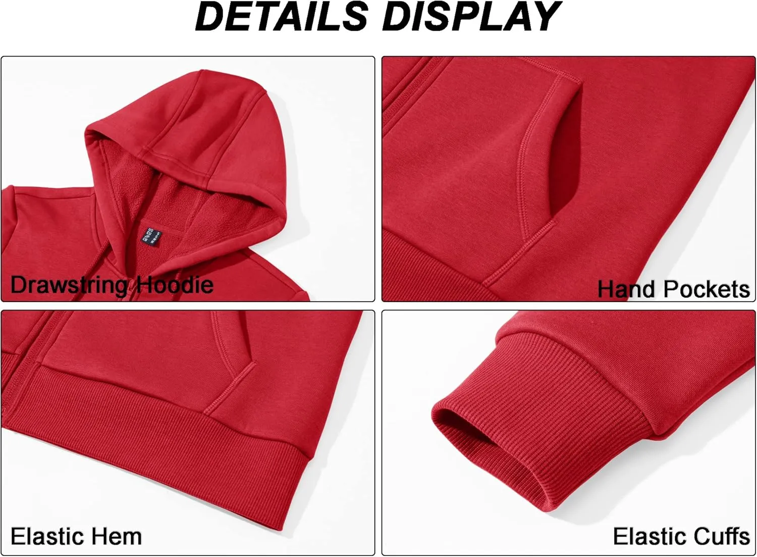 MAGCOMSEN Women's Fleece Lined Zip Up Hoodies Casual Hooded Jacket Workout Full Zip Sweatshirts Pocket Coats