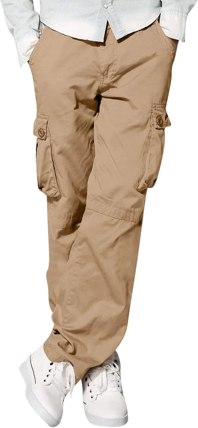 Men's Cargo Pants Casual Multi Pockets Twill Chino Pants Athletic Sweatpant Loose-Fit Classic Lightweight Daily Wear