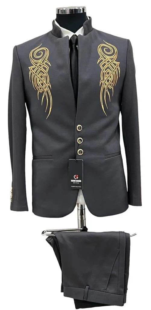 Men's Mandarin Collar Blazer European Made | 665