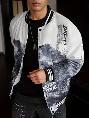 Men's White Casual Windproof Button Up Loose Warm Coat