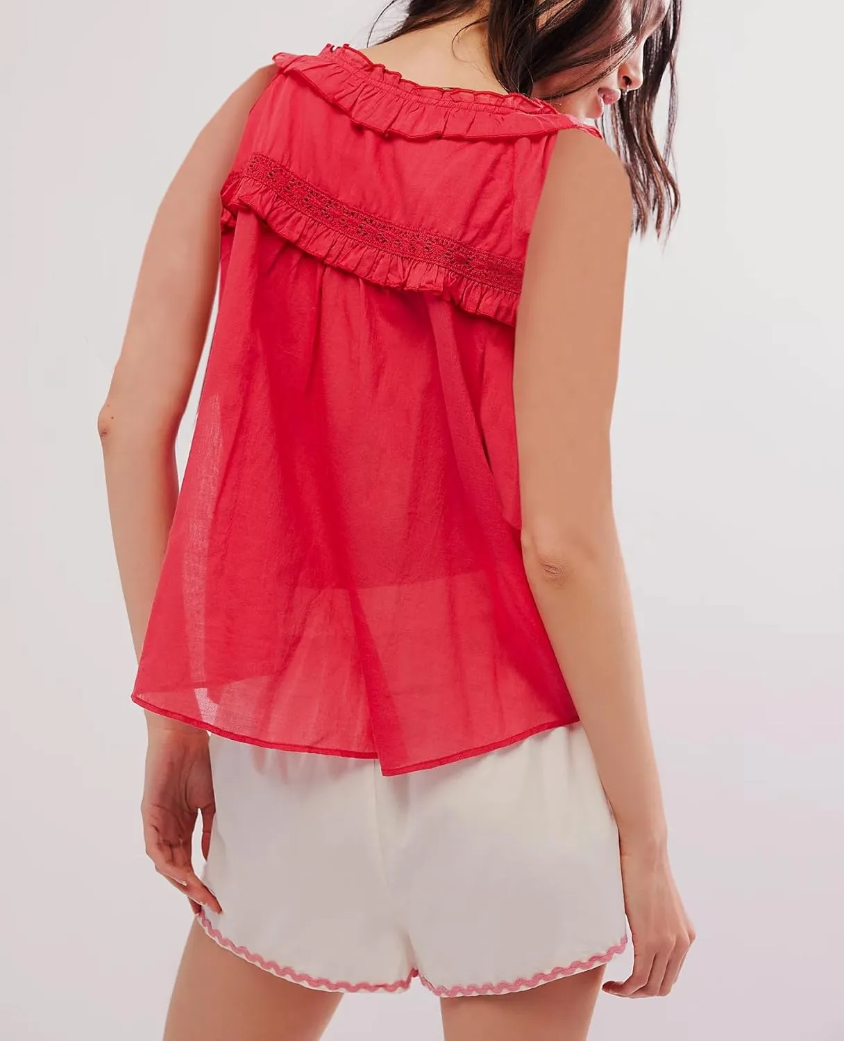 Mesh Tank Top Y2k Women Low Square Neck Sleeveless Sheer Crop Camisole Sexy Lace Ruffle Ruched Going Out Cami Shirt