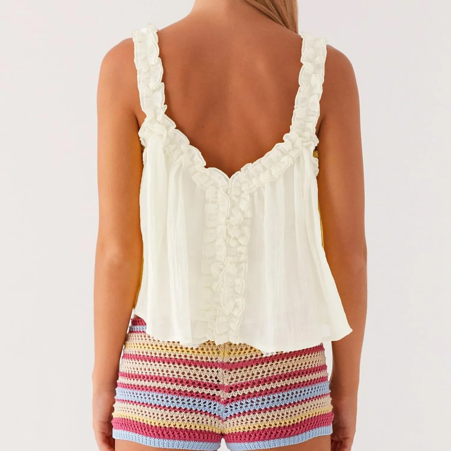 Mesh Tank Top Y2k Women Low Square Neck Sleeveless Sheer Crop Camisole Sexy Lace Ruffle Ruched Going Out Cami Shirt