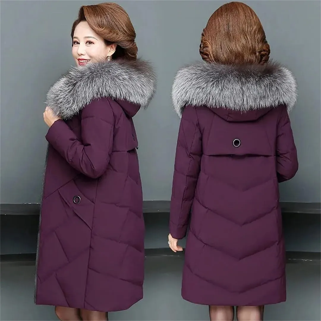 Middle-Aged Women's Winter Cotton-Padded Coat, Warm And Thickened Down-Padded Coat, Mother's Winter Large Size Coat