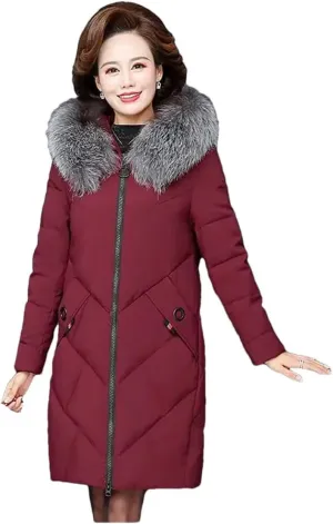 Middle-Aged Women's Winter Cotton-Padded Coat, Warm And Thickened Down-Padded Coat, Mother's Winter Large Size Coat