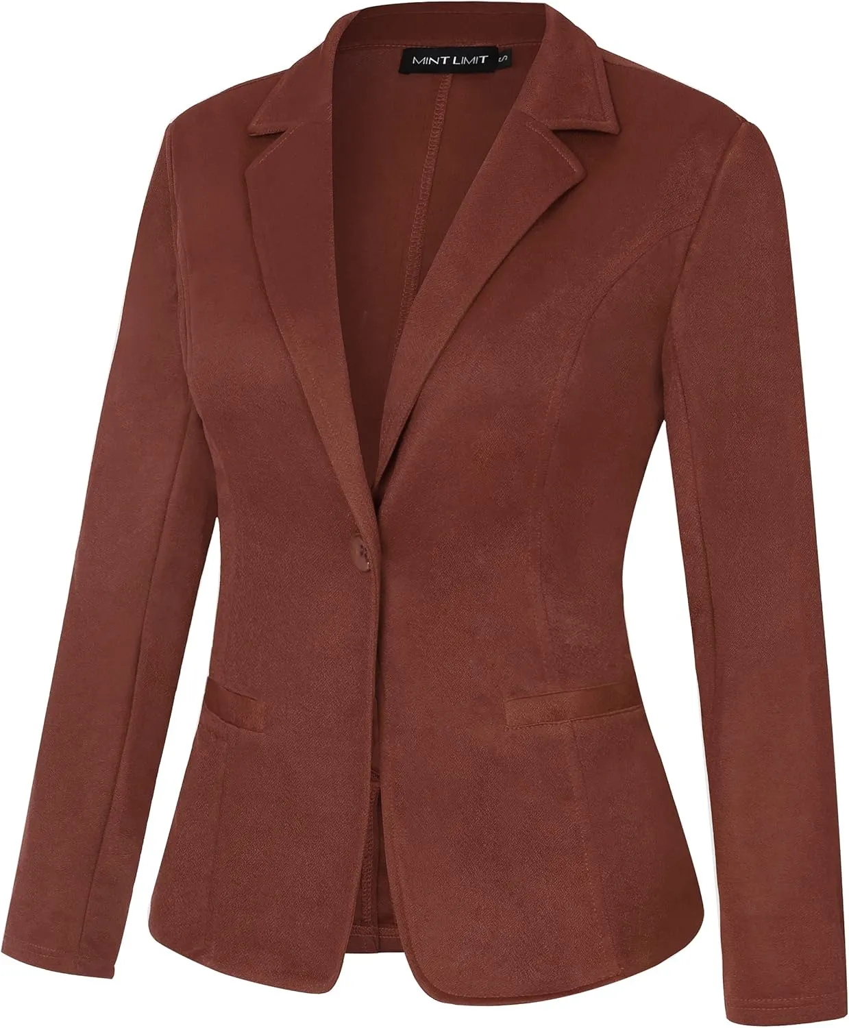MINTLIMIT Women Long Sleeve Button Blazers Work Casual Office Notch Lapel Business Open Front Blazer Jacket with Pockets