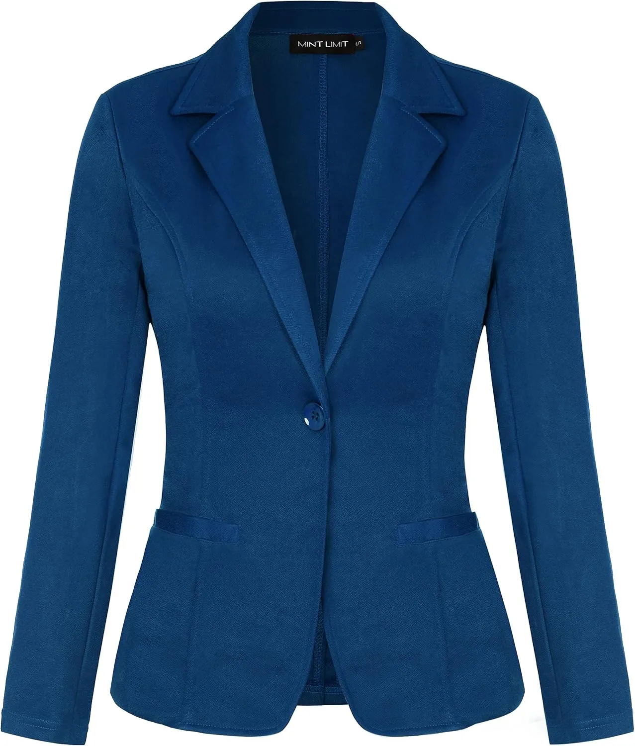 MINTLIMIT Women Long Sleeve Button Blazers Work Casual Office Notch Lapel Business Open Front Blazer Jacket with Pockets
