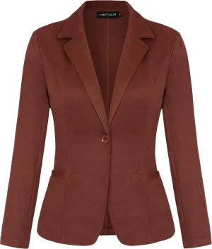 MINTLIMIT Women Long Sleeve Button Blazers Work Casual Office Notch Lapel Business Open Front Blazer Jacket with Pockets