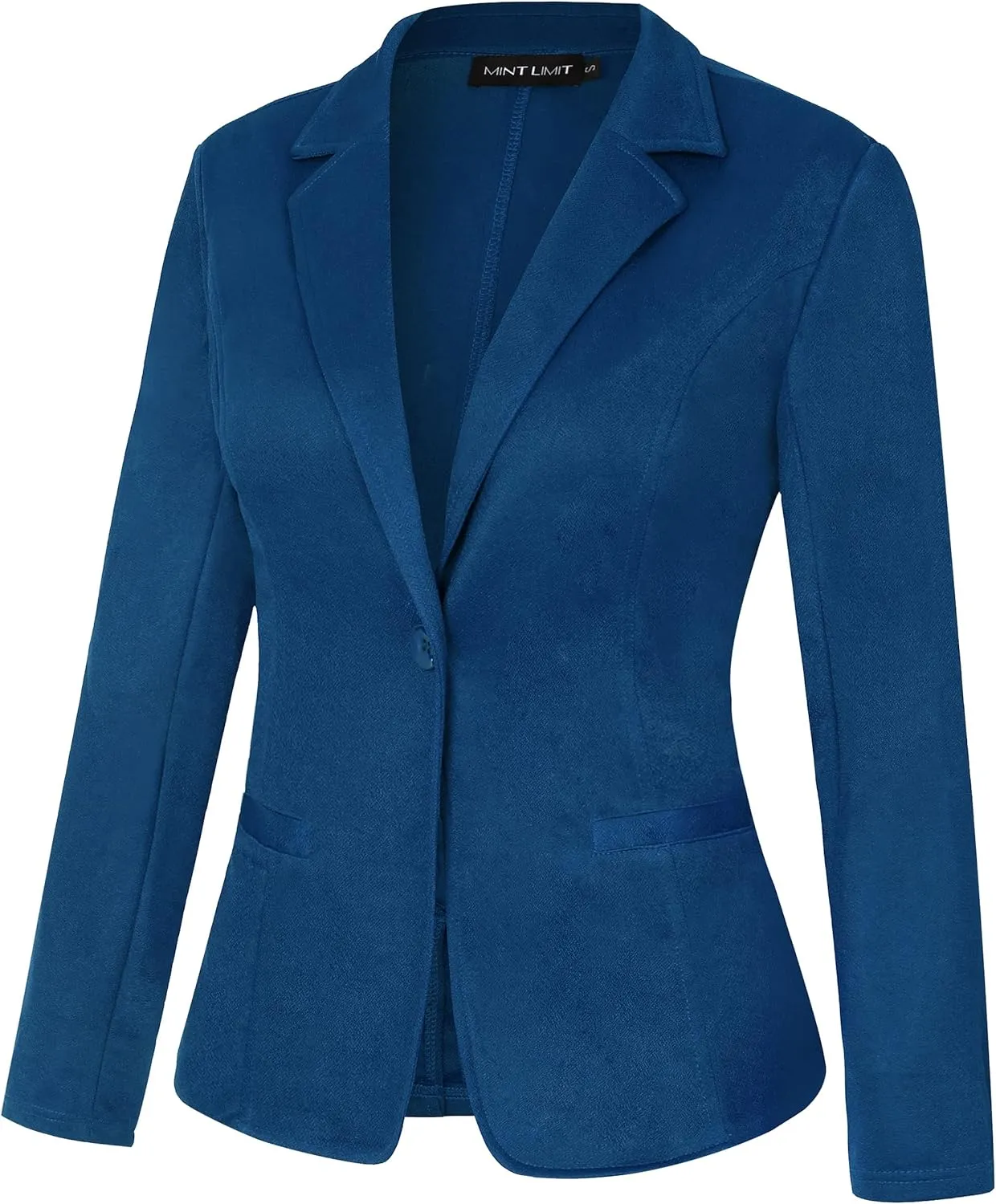 MINTLIMIT Women Long Sleeve Button Blazers Work Casual Office Notch Lapel Business Open Front Blazer Jacket with Pockets