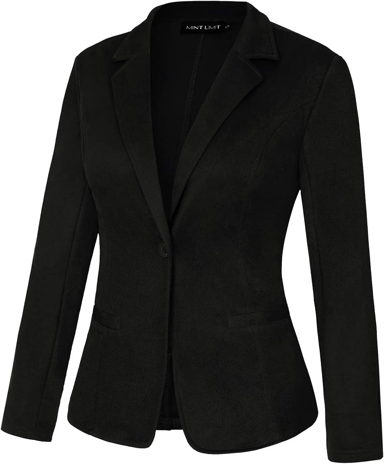 MINTLIMIT Women Long Sleeve Button Blazers Work Casual Office Notch Lapel Business Open Front Blazer Jacket with Pockets