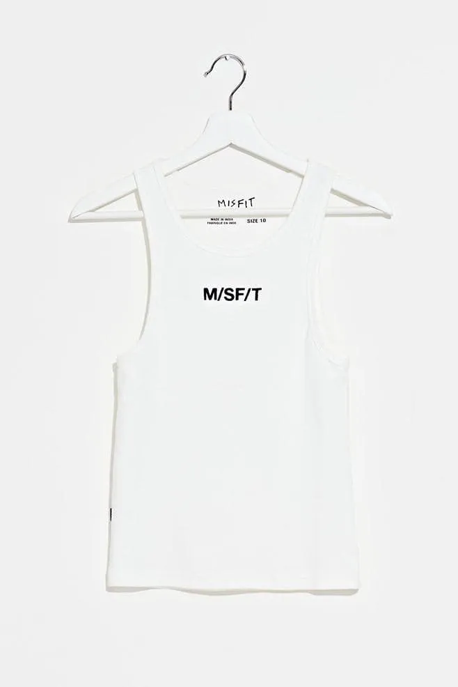 MISFIT HILL HOUSE RIB TANK - WASHED WHITE