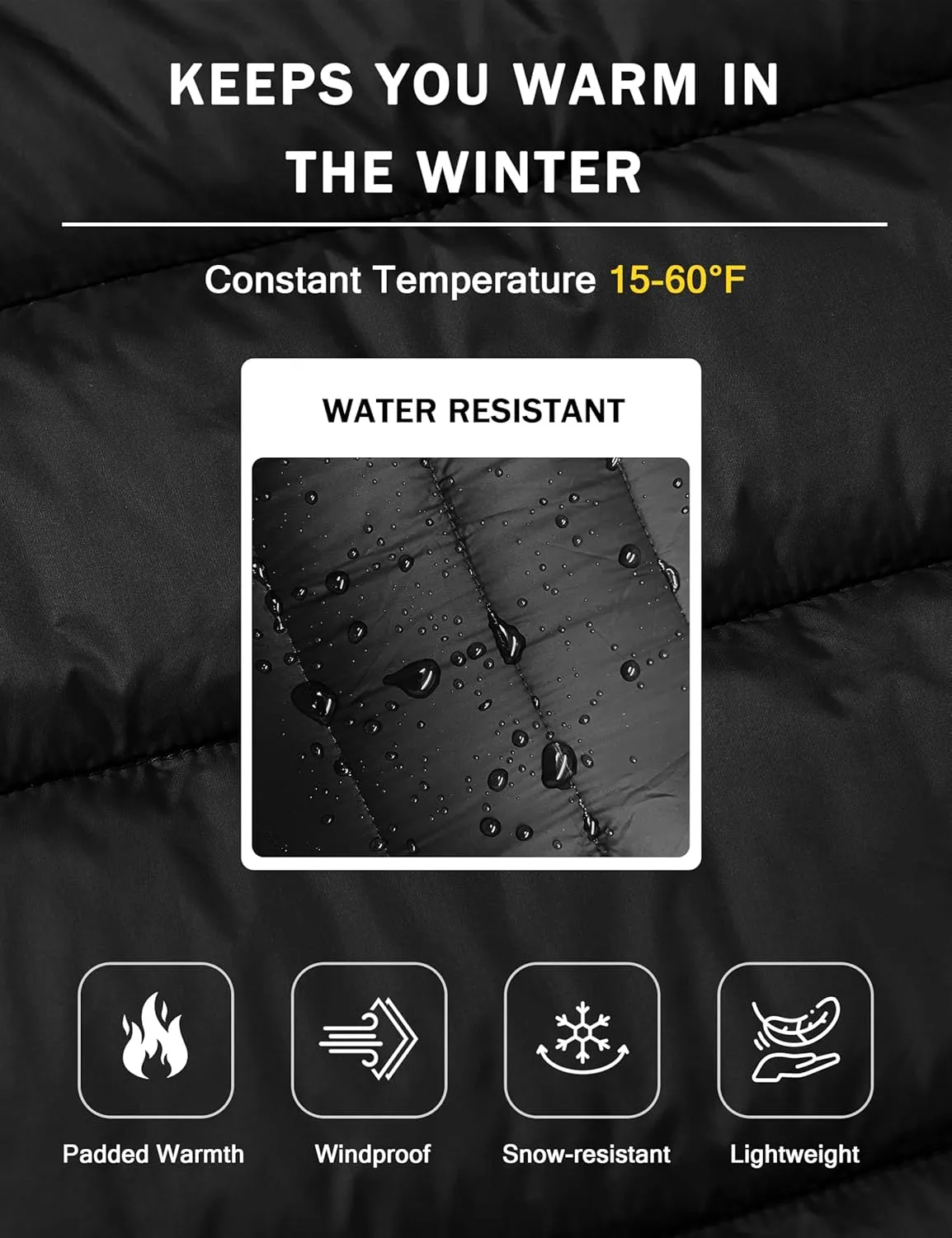 MoFiz Women's Puffer Jacket Hooded Lightweight Quilted Winter Coat Padded Warm Zip-up Insulated Puffer Running Jacket Pockets