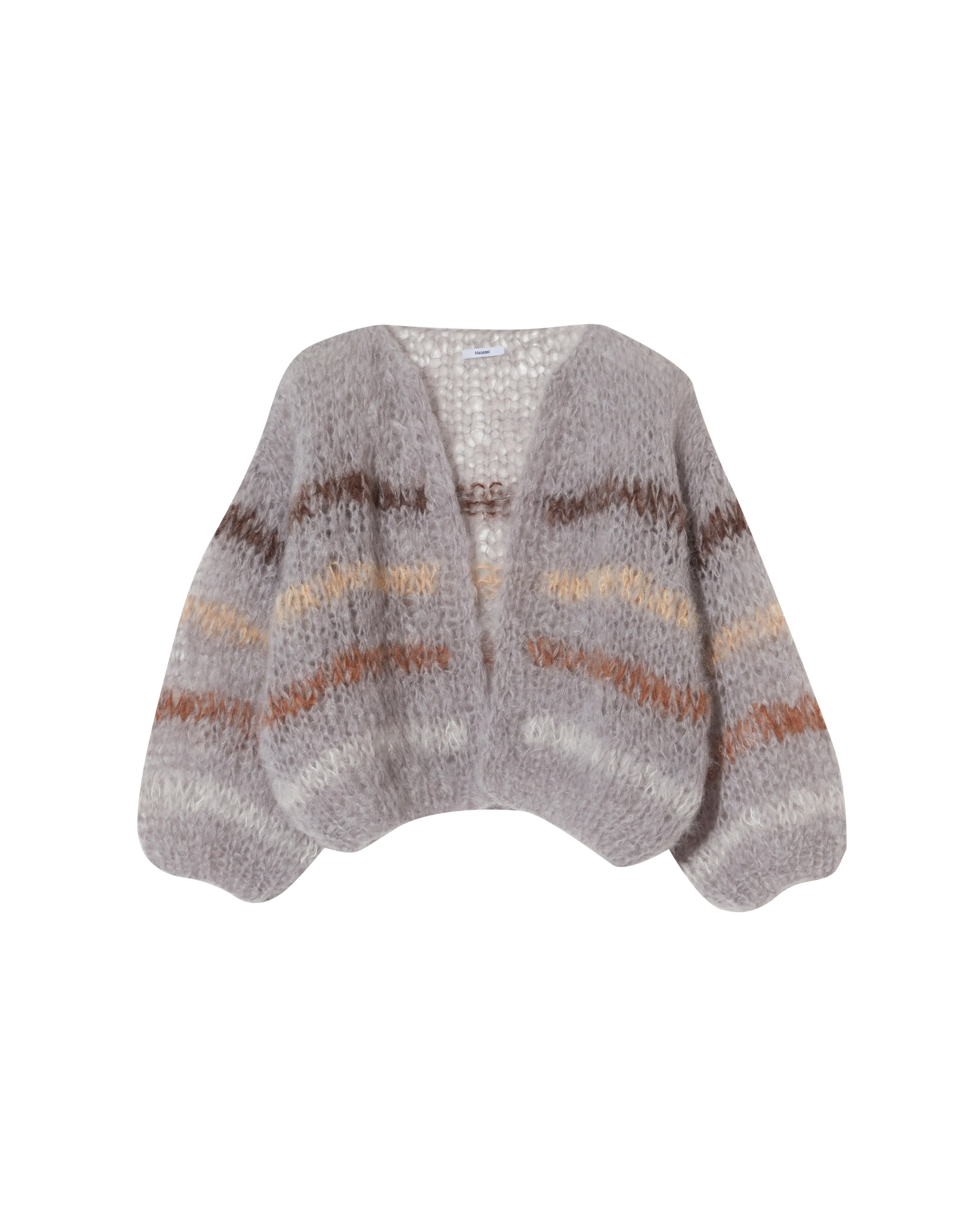 Mohair Cardigan with Stripes