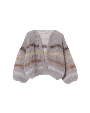 Mohair Cardigan with Stripes