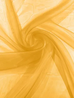 Mustard 58/60"Wide 100% Polyester Soft Light Weight, Sheer Crystal Organza Fabric Sold By The Yard