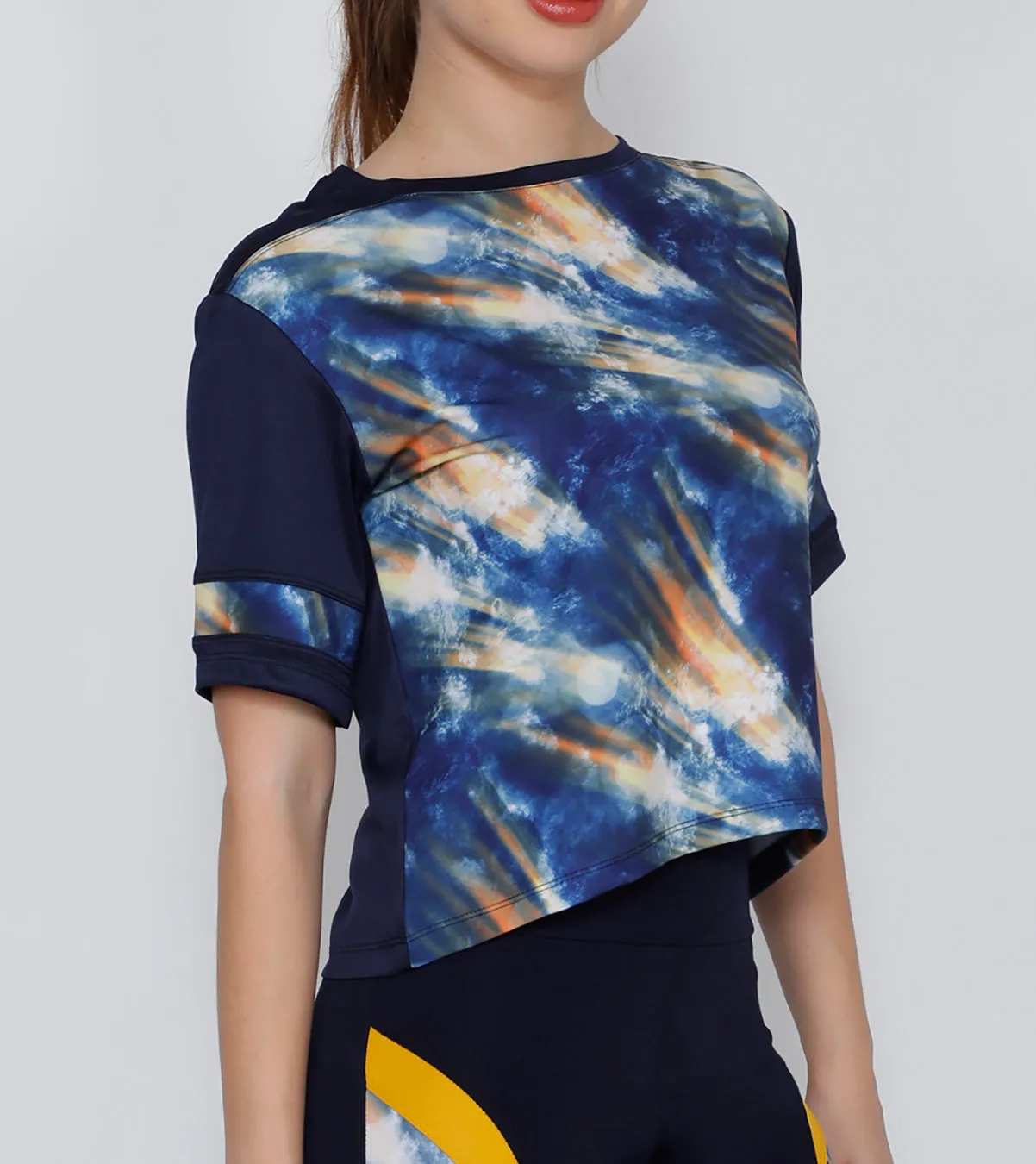 Navy Sunshine Crop Top