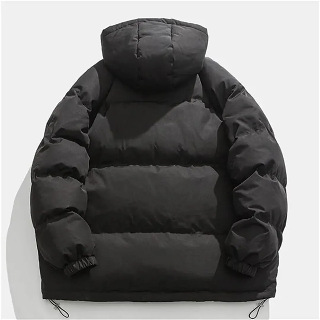 Niiyyjj Winter Puffer Jacket Men Hooded Casual Loose Warm Parkas Mens Solid Thick Cotton Padded Coat