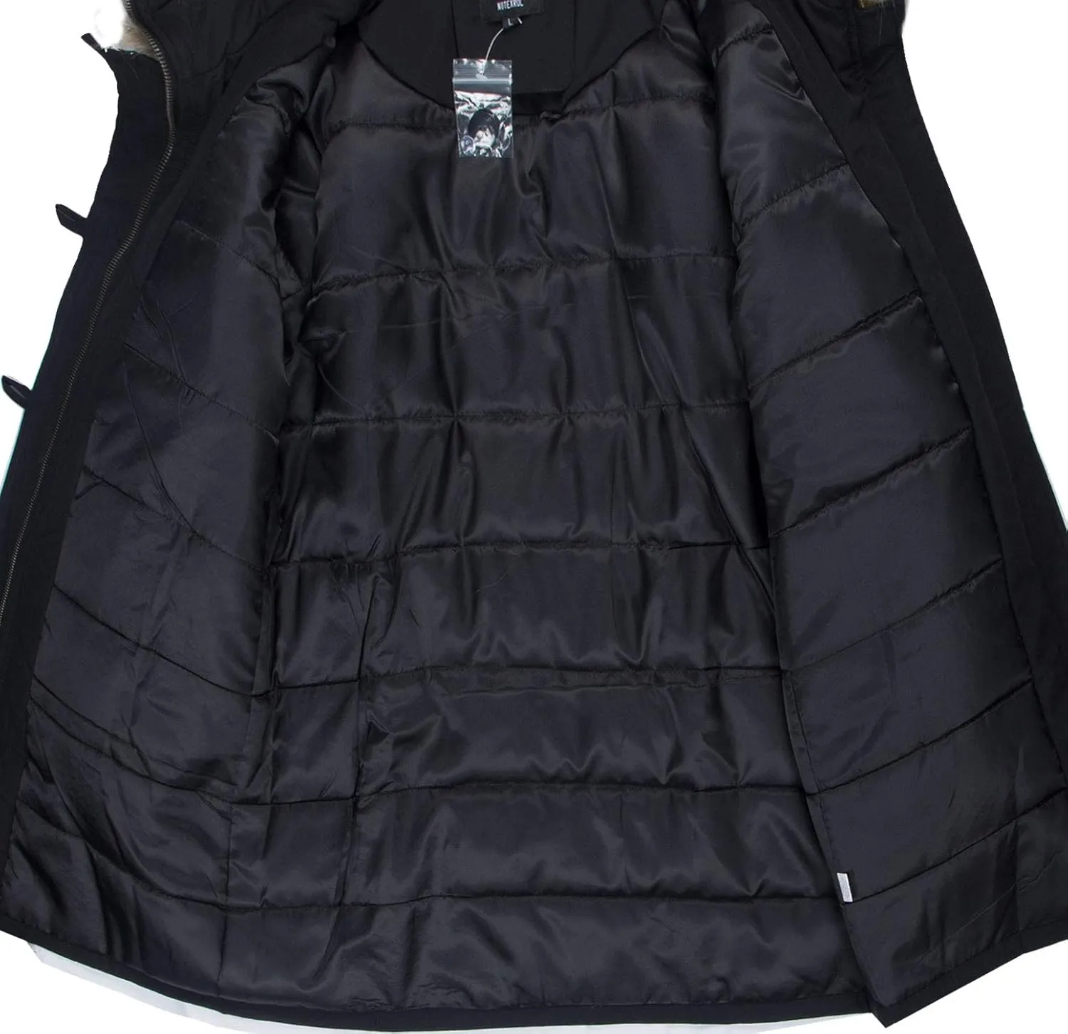 NUTEXROL Women's Heavy Thicken Puffer Down Warm Parka Padded Winter Hooded Insulated Jacket Overcoat with Faux Fur Hood