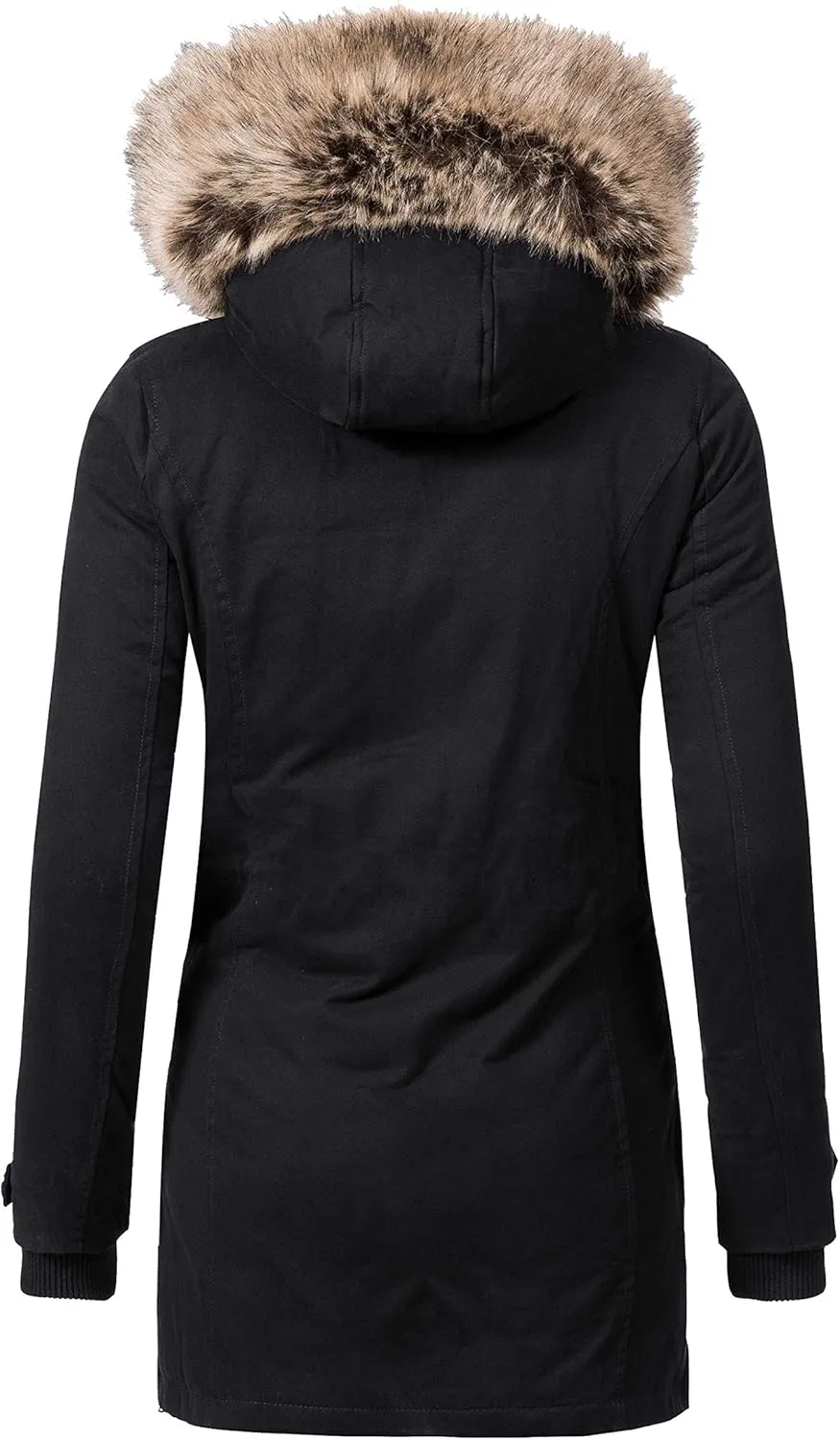 NUTEXROL Women's Heavy Thicken Puffer Down Warm Parka Padded Winter Hooded Insulated Jacket Overcoat with Faux Fur Hood
