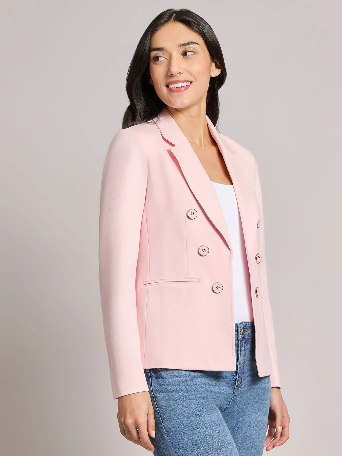 Petite Faux Double Breasted Jacket