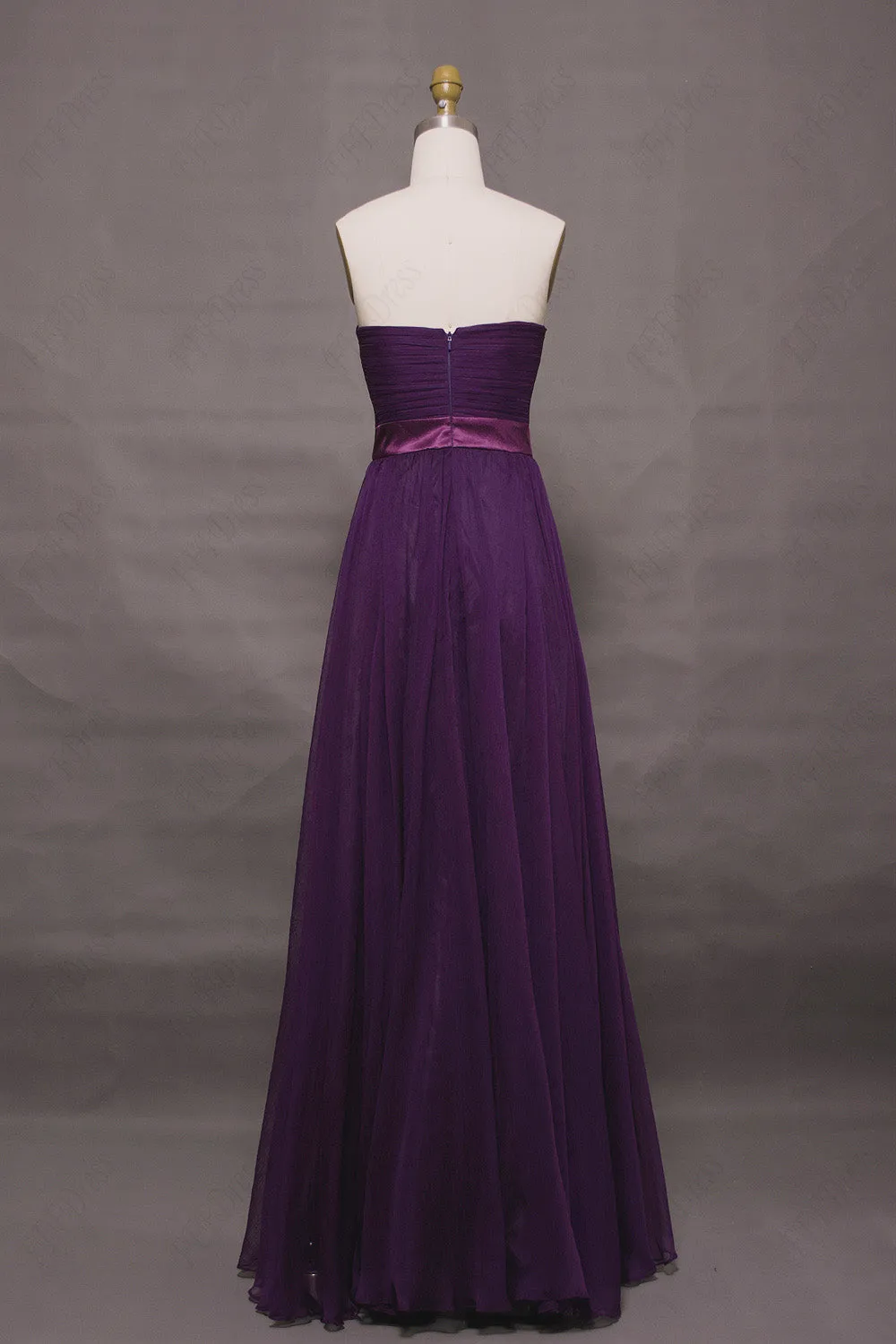 Purple elegant bridesmaid dresses long