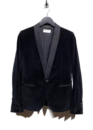 Saint Laurent Black Velvet Satin Lapel Tuxedo Blazer