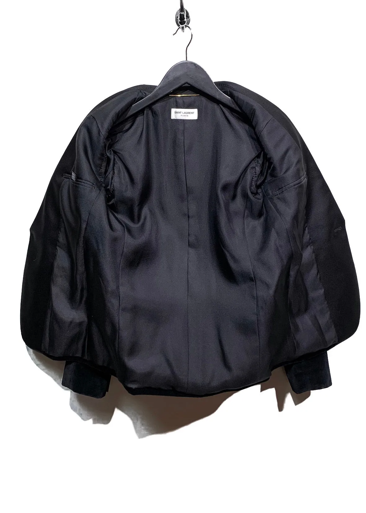 Saint Laurent Black Velvet Satin Lapel Tuxedo Blazer