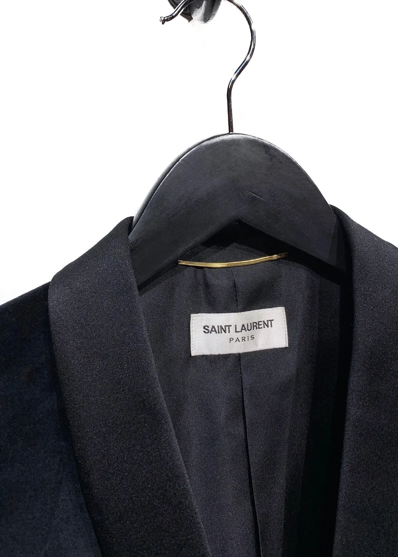 Saint Laurent Black Velvet Satin Lapel Tuxedo Blazer