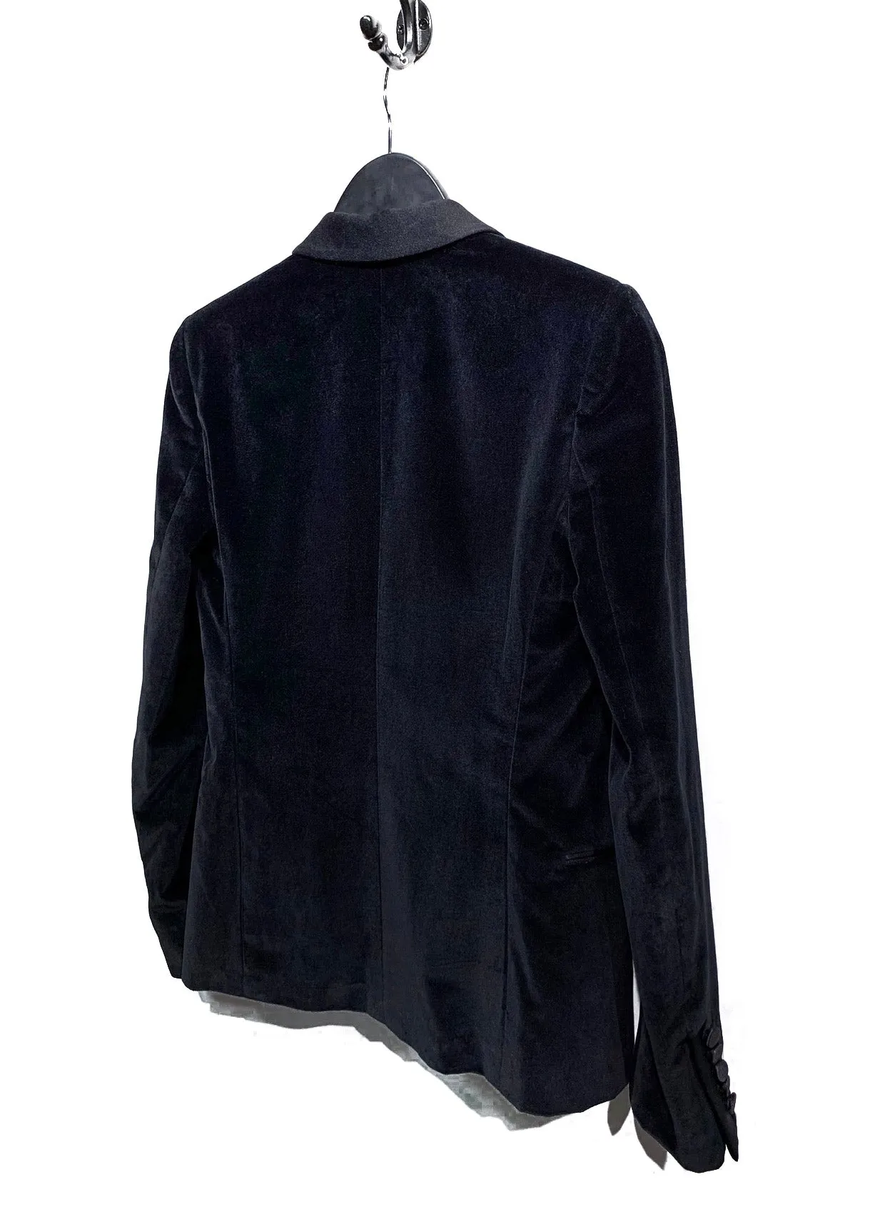 Saint Laurent Black Velvet Satin Lapel Tuxedo Blazer