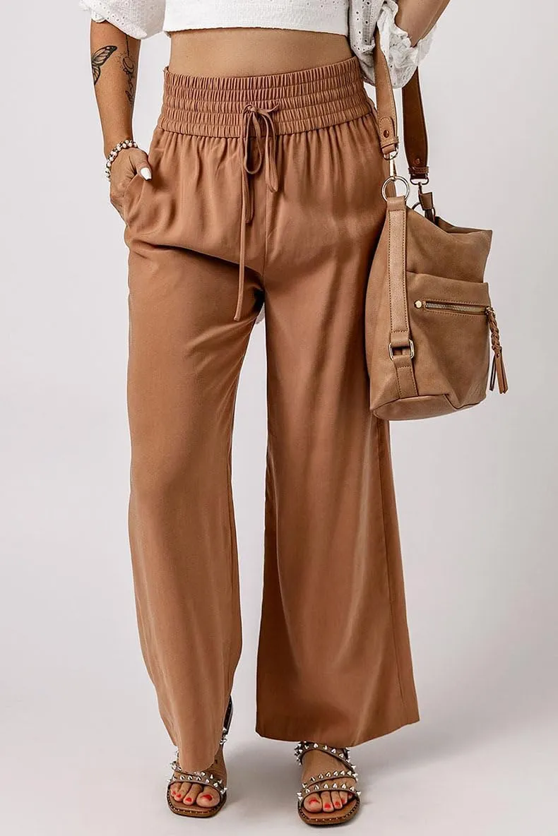 SCORP Women's Loose Elastic Waist Pants Casual High Waist Drawstring with Pockets