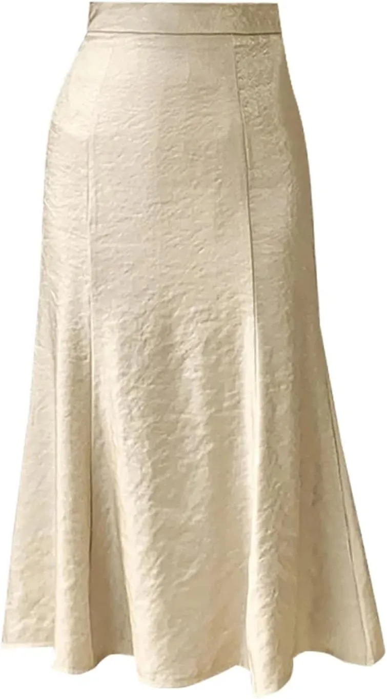 Spring Summer Korean Style Midi Mermaid Skirt Vintage High Waist Bodycon Women's Casual Skirts