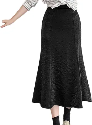 Spring Summer Korean Style Midi Mermaid Skirt Vintage High Waist Bodycon Women's Casual Skirts
