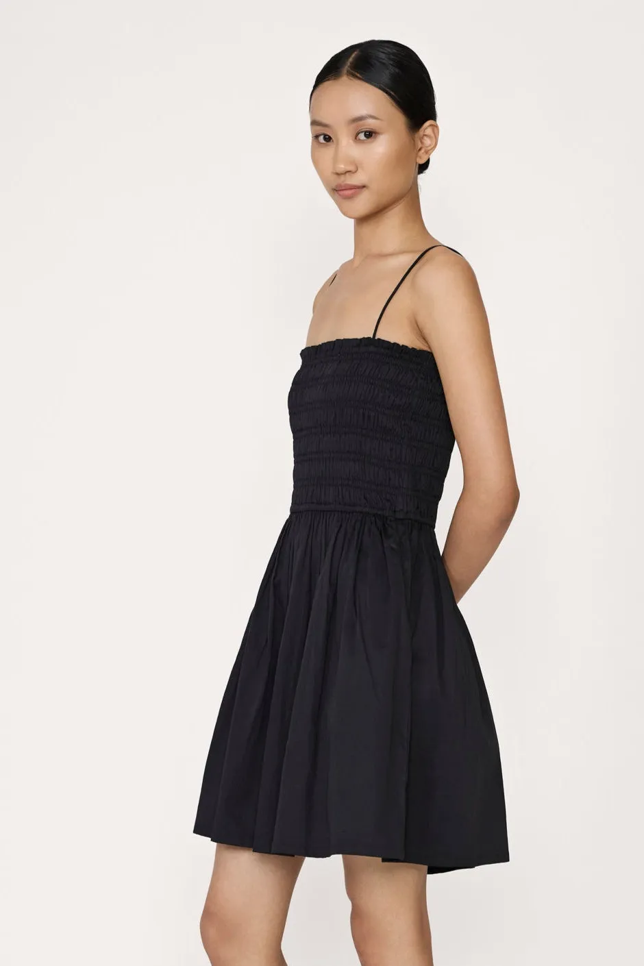 Strappy Bodice Mini Dress - Black
