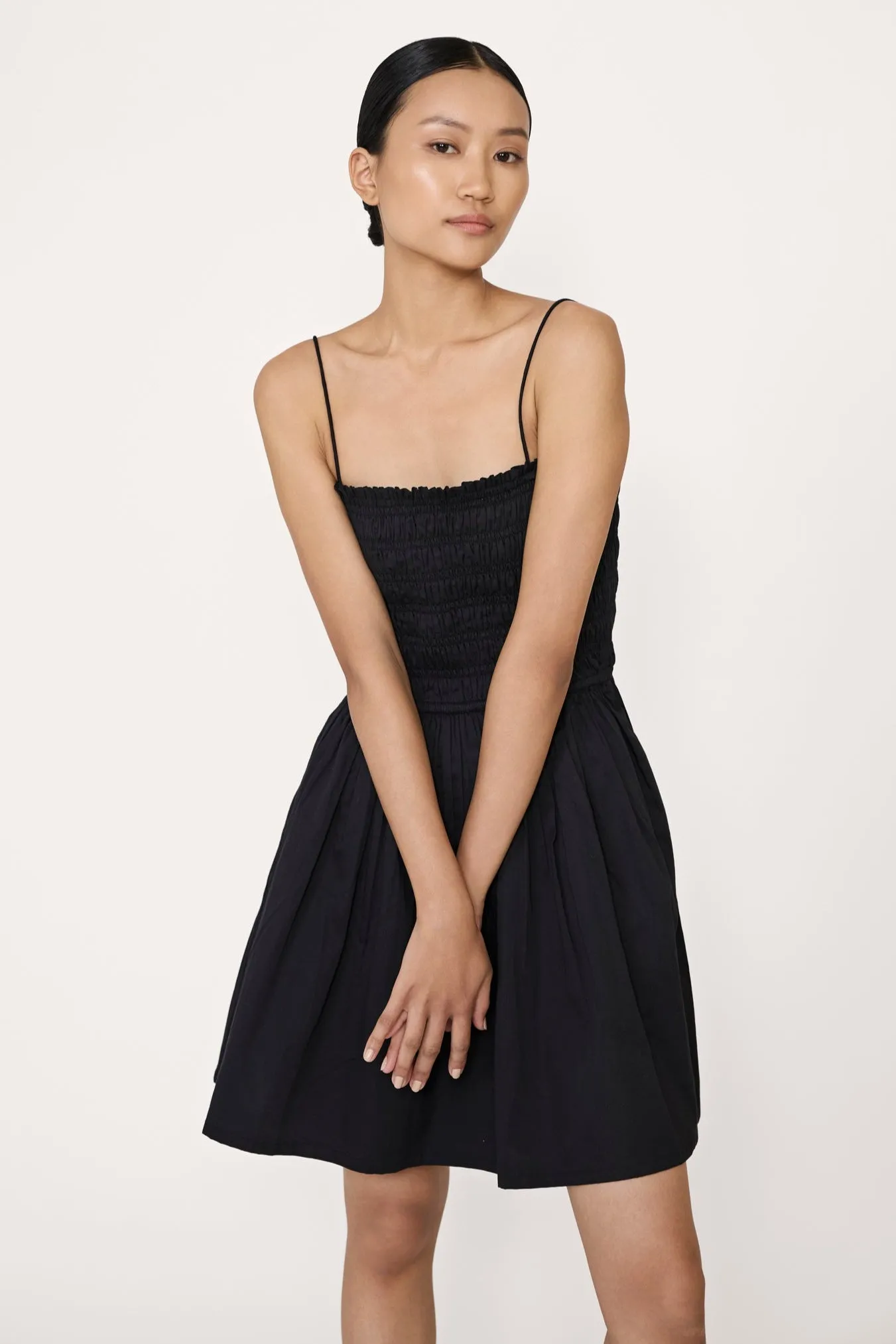 Strappy Bodice Mini Dress - Black