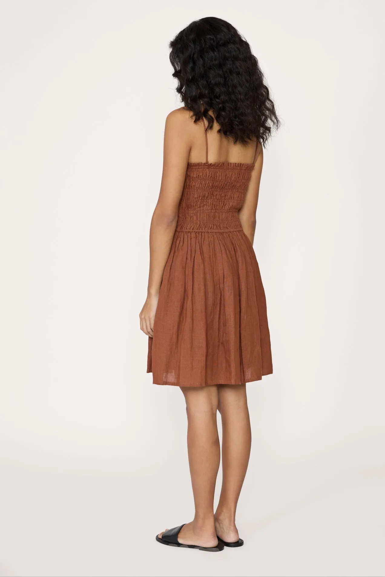 Strappy Bodice Mini Dress - Clay
