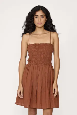 Strappy Bodice Mini Dress - Clay