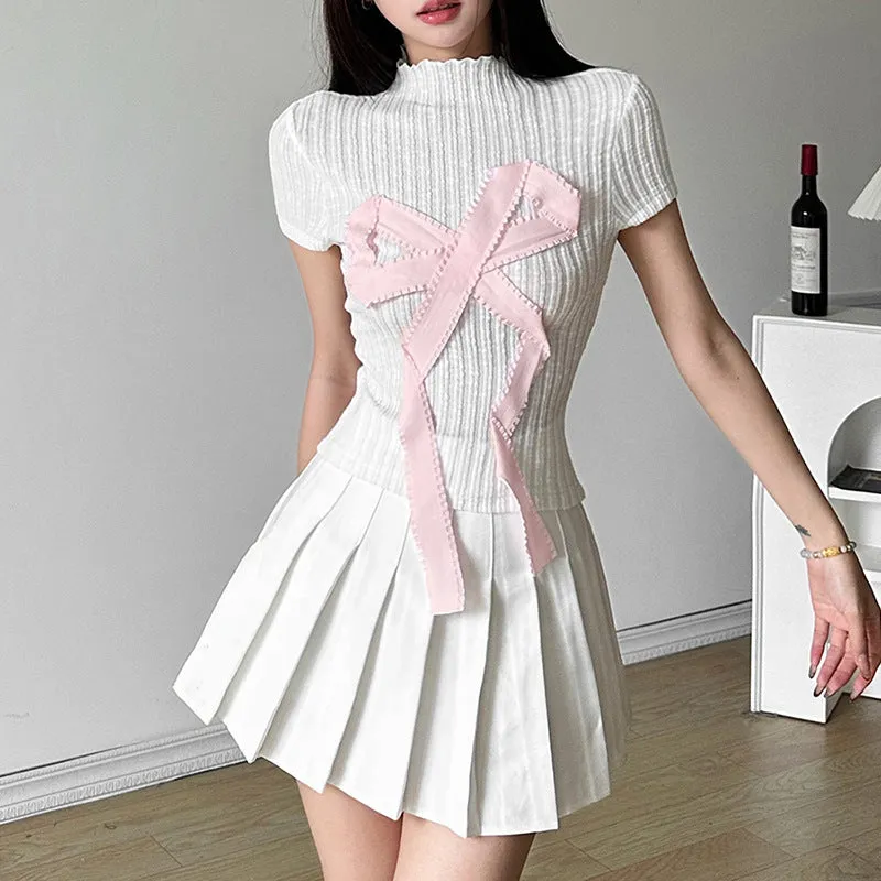 Stylish Round Neck Short Sleeve Top