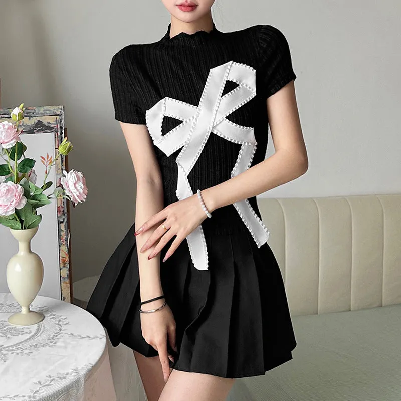 Stylish Round Neck Short Sleeve Top