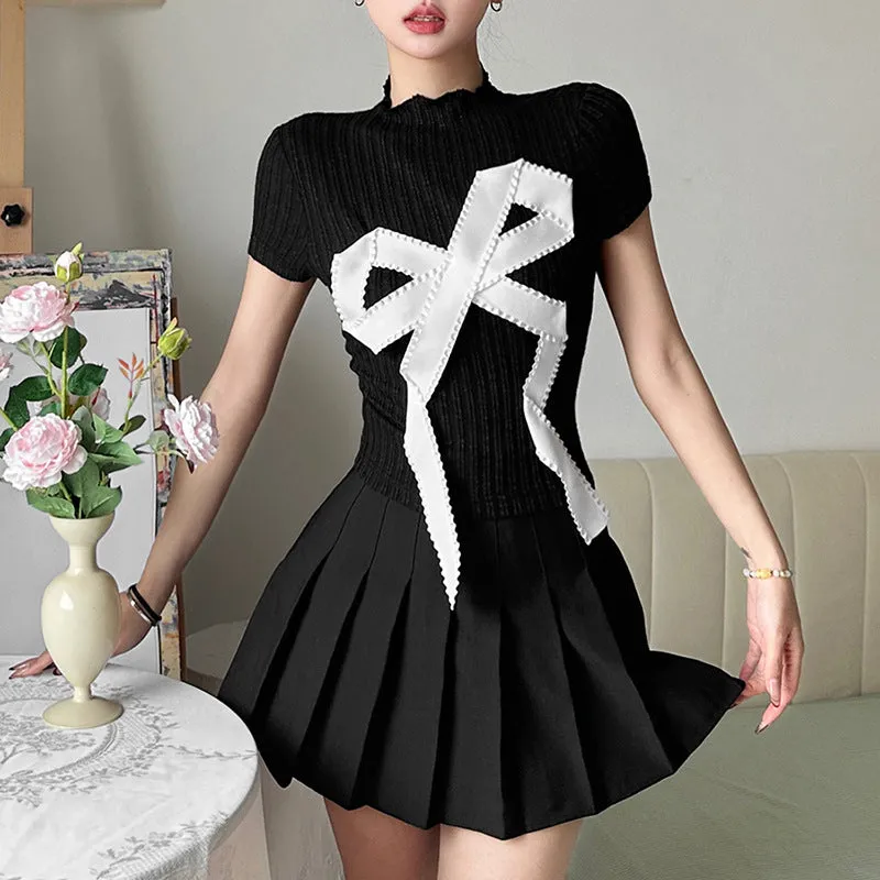 Stylish Round Neck Short Sleeve Top