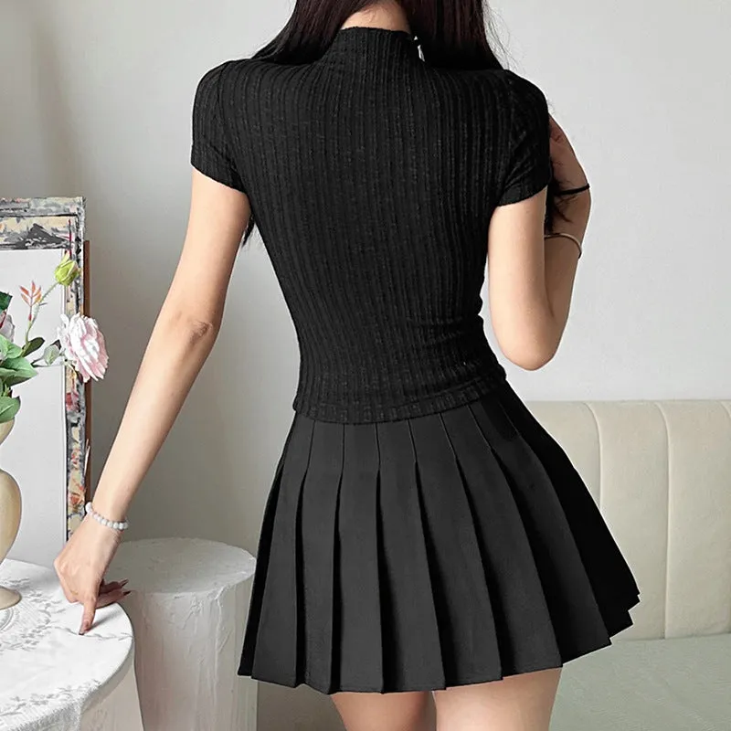 Stylish Round Neck Short Sleeve Top
