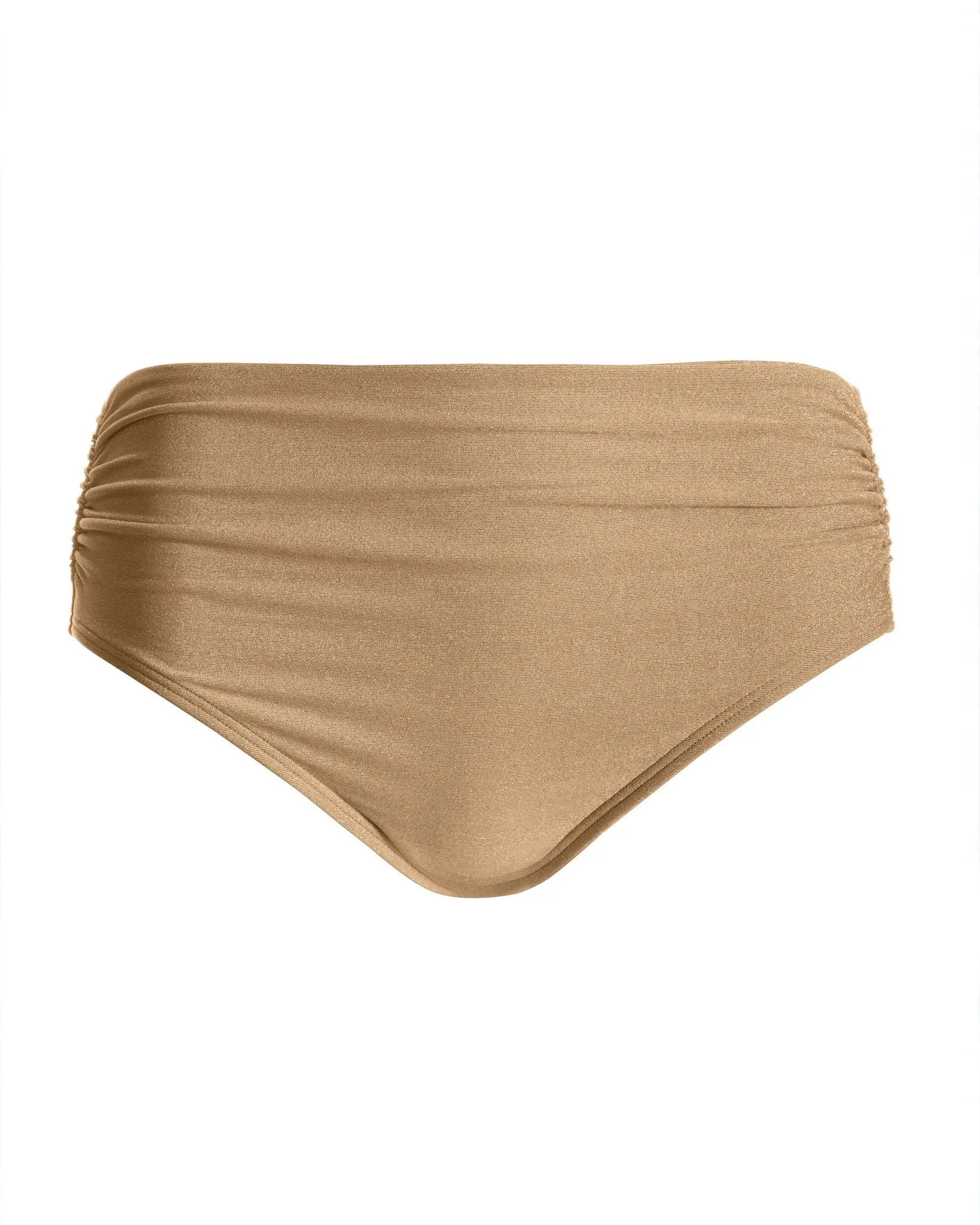 Swim Sense Gold Metallic High-Waisted Bikini Bottom Gold Metallic