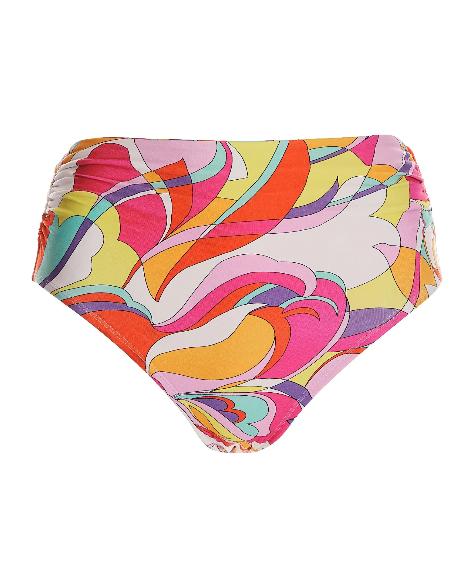 Swim Sense Sunset Waves Printed High Waist Bikini Bottom Multi