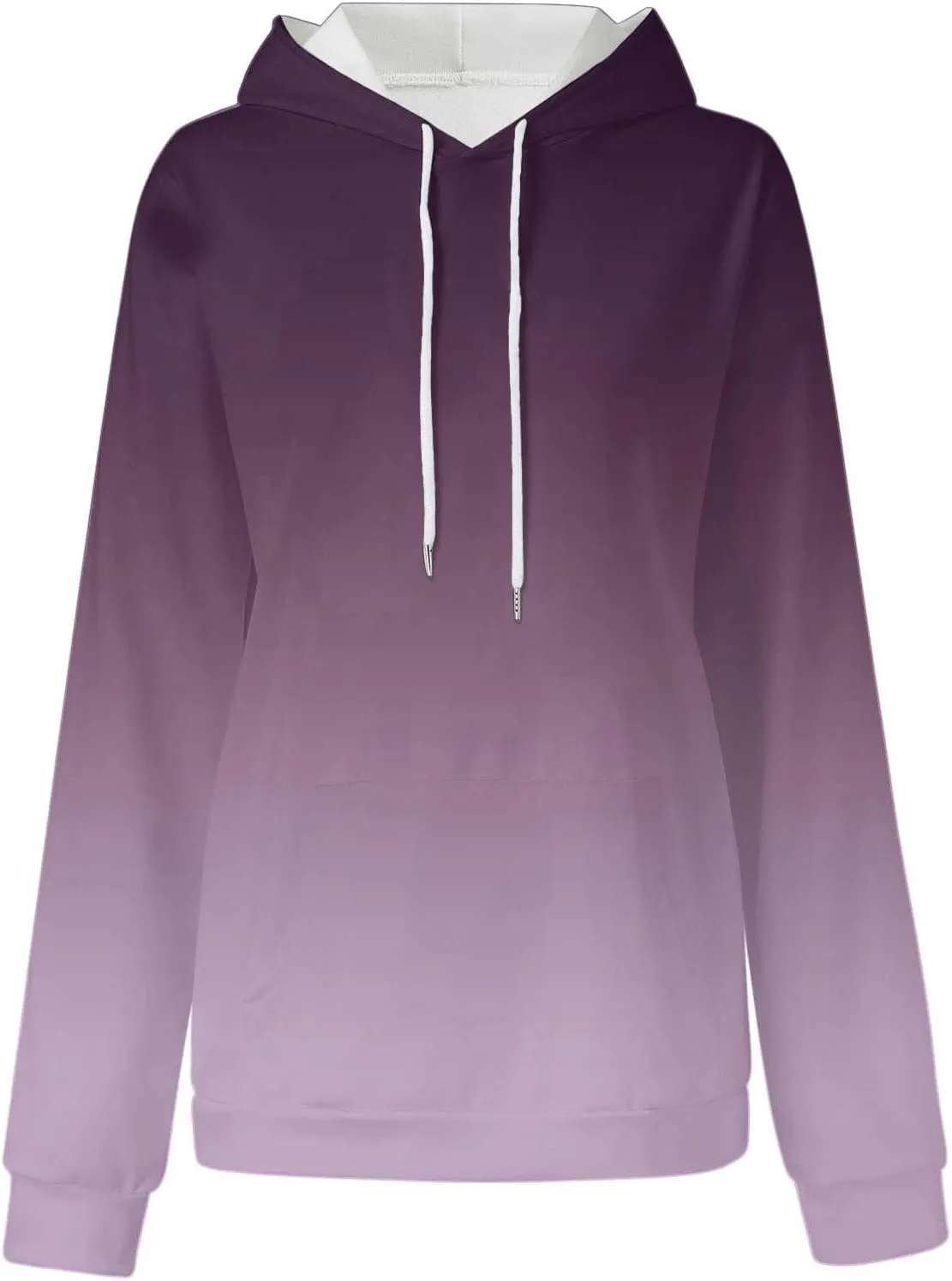 symoid Women's Hoodies 2023 Gradient Long Sleeve Casual Oversized Sweatshirts Loose Fit Drawstring Trendy Pullover Tops