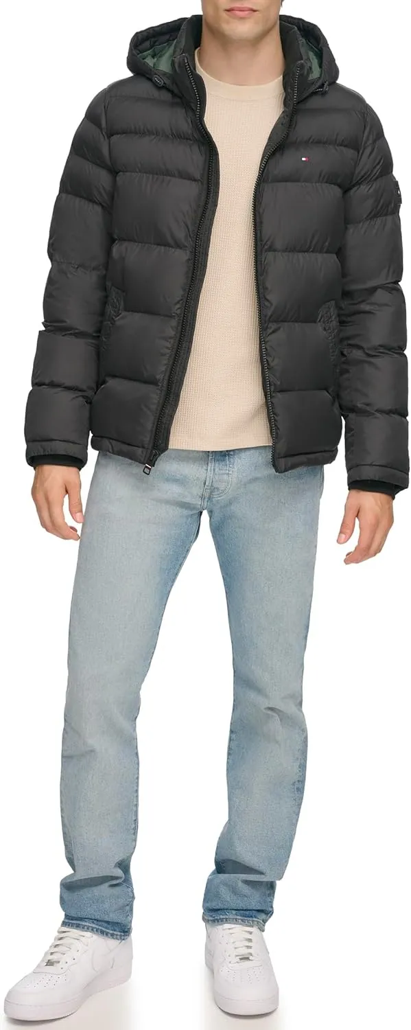 Tommy Hilfiger Men's Down Alternative Hooded Puffer Jacket (Standard and Big & Tall)