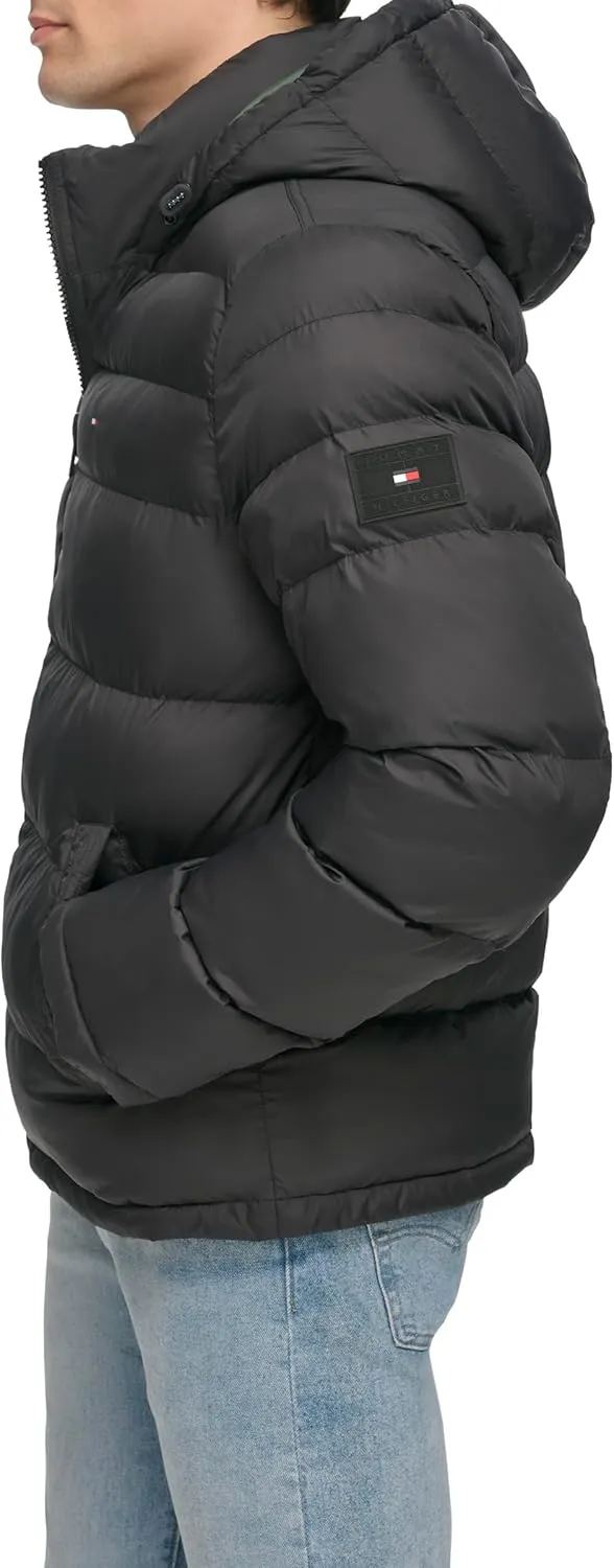 Tommy Hilfiger Men's Down Alternative Hooded Puffer Jacket (Standard and Big & Tall)