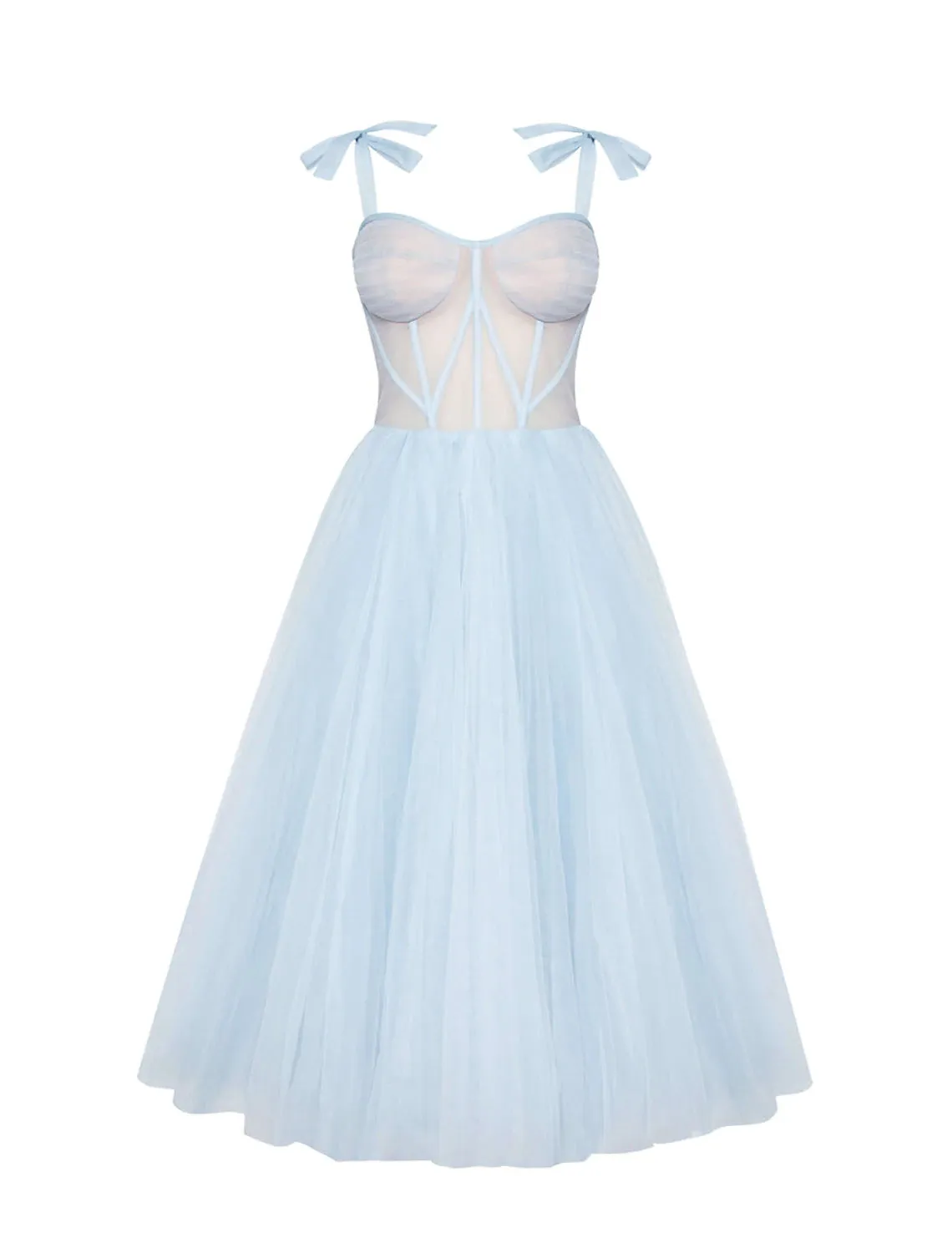 Two Piece A-Line Prom Dresses Elegant Dress Wedding Guest Prom Tea Length Half Sleeve Sweetheart Tulle with Pleats Pure Color