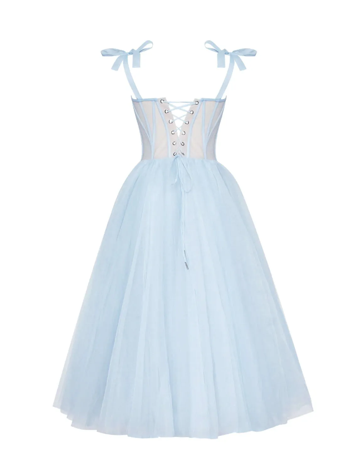 Two Piece A-Line Prom Dresses Elegant Dress Wedding Guest Prom Tea Length Half Sleeve Sweetheart Tulle with Pleats Pure Color