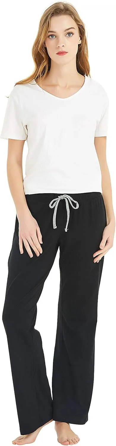 U2SKIIN 2 Pack Pajama Pants for Women Soft, 100% Cotton Comfortable Womens Lounge Lightweight Sleep Pj Bottoms