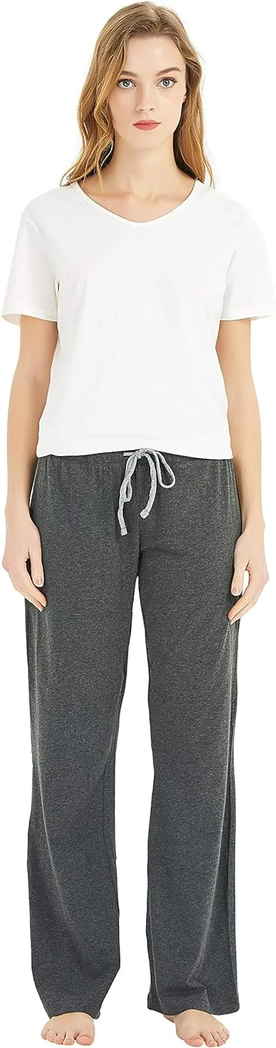 U2SKIIN 2 Pack Pajama Pants for Women Soft, 100% Cotton Comfortable Womens Lounge Lightweight Sleep Pj Bottoms