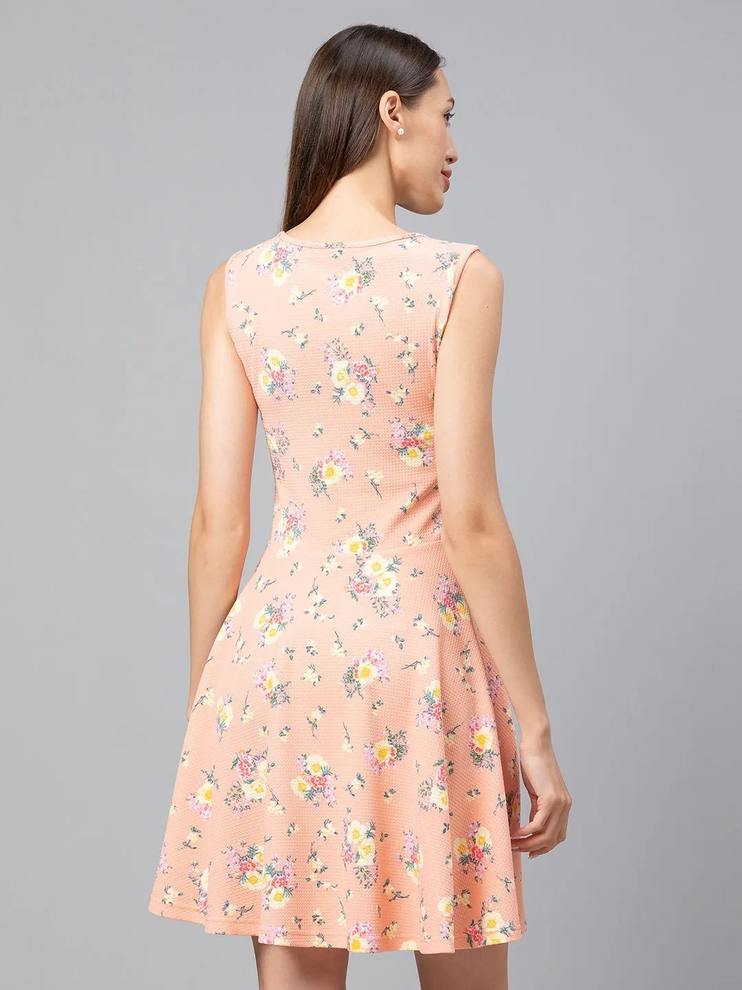 Women Peach Printed Dresses